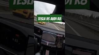 Tesla model S VS Audi R8 automobile tesla highspeed [upl. by Tobit395]