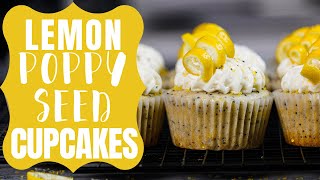 Lemon Poppy Seed Cupcakes from Scratch  CHELSWEETS [upl. by Netram578]