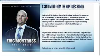 Tar Heel legend Eric Montross dies of cancer at 52 [upl. by Tyree401]