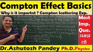 Compton Effect Basics  Compton Shift  AH Compton Scattering Experiment Compton [upl. by Yelhak838]