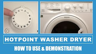 Hotpoint FDEU9640 Washer Dryer How To Use amp Demonstration [upl. by Auqenahc]