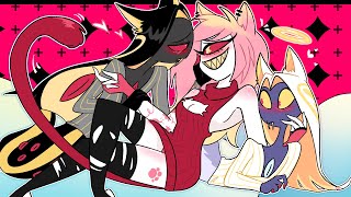 Heaven amp Hell Pentious LOVES Cherri Bombs Spicy Kitty  Hazbin Hotel Comic Dub [upl. by Afinom]