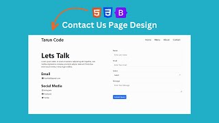 contact us page in html and css with source code  Tarun Code [upl. by Alleras121]