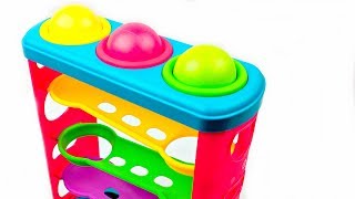 Learn Colors with Ball Drop Pounding Tower Toy for Toddlers [upl. by Bywoods]