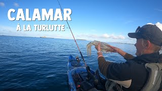 Parti pour pêcher le bar en kayak on revient avec plein de calamars [upl. by Airekat976]