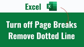 Turn off Page Breaks Remove Dotted Line in Excel [upl. by Rotkiv]