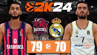 BASKONIA VITORIAGASTEIZ vs REAL MADRID  EUROLEAGUE 2K24 REALISTIC GAMEPLAY [upl. by Alameda]