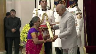 President Kovind presents Padma Shri to Smt Dandamudi Sumathi Rama Mohan Rao for Art [upl. by Arev]