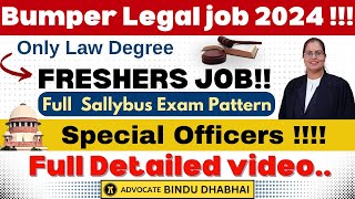 IBPS SO LAW Vacancy 2024  Law Officer Grade A  IBPS SO 2024  law Freshers Job  IBPS SO 2024 [upl. by Hazard]