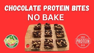 Chocolate Protein Bites nobake vegan plantbased easyrecipe protein [upl. by Lipinski]