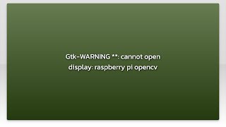 GtkWARNING  cannot open display raspberry pi opencv [upl. by Rexanne699]