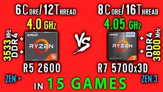 Ryzen 5 2600 vs Ryzen 7 5700x3D Test in 15 Games or R7 5700x3D vs R5 2600x OC [upl. by Esther]