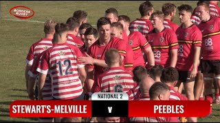 RUGBY HIGHLIGHTS  STEWARTSMELVILLE 2742 PEEBLES  9923  NATIONAL LEAGUE 2 [upl. by Leunam270]