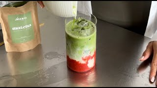 How to Make Iced Strawberry Matcha  Aisuru Ceremonial Grade Matcha Recipe 🍓🍵 [upl. by Tirreg]