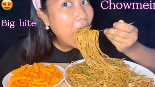 Chowmein challenge yummy 🤤chowmeinnoodles  mukbang  chowmein  chowmein challenge [upl. by Ralyks197]