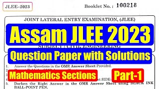 Assam JLEE 2023 Question Paper With Solutions [upl. by Nnairrehs]