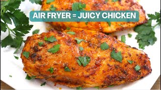 JUICY Air Fryer Chicken Breast In MINUTES  NO Breading  HEALTHY AIR FRYER Chicken [upl. by Anrim]