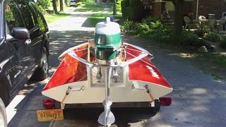 Vintage Hydro Built From Hal Kelly Boat Plans powered by a 1954 Mercury Mark 20 [upl. by Annael]