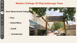 Modern College Of Physiotherapy Pune Cutoff Fees Neet 2024Top Bpth College [upl. by Eelarac536]