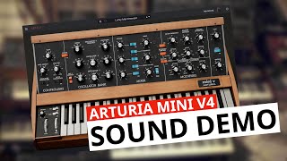 Arturia Mini V4 Sound Demo  Minimoog Update  V Collection X [upl. by Billen675]