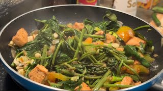 Tufu with water spinach dinner shortvideo food philippines foodie cooking [upl. by Niltag]