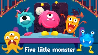 Five Little Monsters Jumping On The Bed  Kids Halloween Song  Nursery Rhymes amp Kids Songs [upl. by Cyndi748]