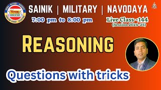 AISSEE Reasoning class  Reasoning classes  Sainik school reasoning class 6 live  Part144 [upl. by Annorah]