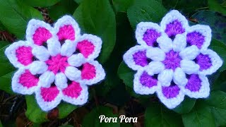 Crochet Flower I Crochet 8 Petals Flower I Crochet 3D Flower [upl. by Farlay492]