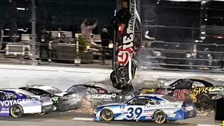 Myatt Snider last lap flip in the Nascar Xfinity series at Daytona [upl. by Erimahs]