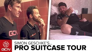 Whats Inside A Pro Cyclists Suitcase With Simon Geschke Of Team Sunweb [upl. by Yeclek554]