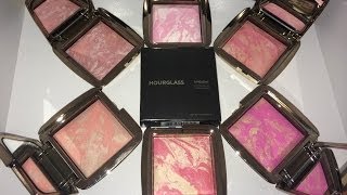 Haul  Swatches  Hourglass Ambient Lighting Blush [upl. by Grubman]