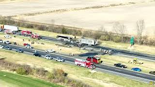 Drone footage shows aftermath of Ohio bus crash that killed 3 [upl. by Lemaceon292]