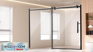 VEVOR Frameless Shower Door 5859quot x 75quot Tempered Glass 516quot Matte Black Review [upl. by Gosney839]