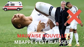 🚨 KYLIAN MBAPPE BLESSÉ 3 SEMAINES  Absent vs Atlético  La liga du Real Madrid en danger [upl. by Helgeson]