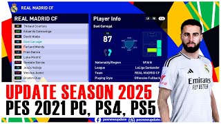 PES 2021 PATCH 2025 PC PS4 PS5 Option File Update Transfer September 2024 [upl. by Carney535]