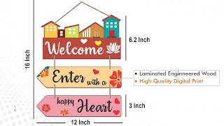 Welcome Home Quote Decorative Wall Hanger  Enter With a Happy Heart  Wall Hanging [upl. by Pennington]