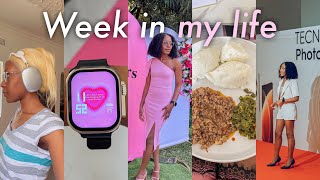 WEEK IN MY LIFE practicing wellness tecno influencer event pink bridal shower meetings  more [upl. by Nawuq913]