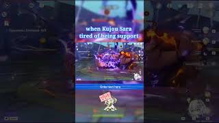 when Kujou Sara tired of being support 🐐 shorts kujousara raidenshogun genshinimpact [upl. by Allehc]