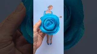 DiY Paper Towl Rose Dress 🌹 art artwork painting drawing fashion style design craft diy [upl. by Alissa720]