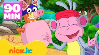 Dora la Exploradora  ¡Los momentos más divertidos de Botas y Zorro  90 minutos  Nick Jr [upl. by Akimot908]