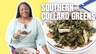 Kardea Browns Southern Collard Greens ​ Kardea Browns Southern Thanksgiving  Food Network [upl. by Karylin]