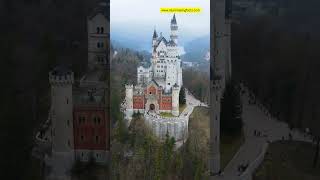 Aerial View Of Castle Neuschwanstein Schwangau Bavaria Germany [upl. by Haggai]