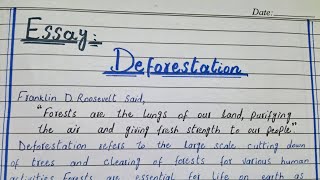 essay deforestation english essay on deforestation 100 words essay deforestation [upl. by Newell]