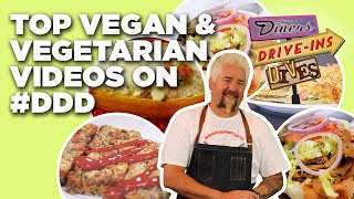 Top 10 Vegan amp Vegetarian Videos on DDD with Guy Fieri  Diners DriveIns and Dives [upl. by Annairoc64]