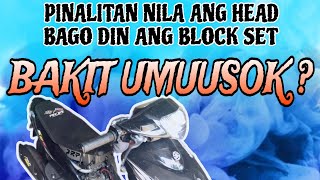 PINALITAN ANG HEAD AT BAGO BLOCK SET BAKIT UMUUSOK  MIO SPORTY MAUSOK [upl. by Cormack]