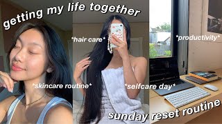 sunday reset routine hair care routine skincare routine amp journaling  getting my life together ☁️ [upl. by Anahir]