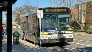 2010 Suffolk County Transit Orion 7 Bus 35 ft 1043 Route 6 from Central Islip to MacArthur Airport [upl. by Huntington129]