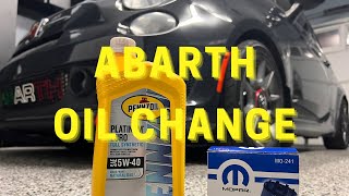 Fiat 500 Abarth Oil Change with Aftermarket Fenderwell Intake [upl. by Nimaynib915]