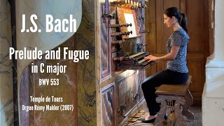 JS BACH  Prelude and Fugue in C major BWV 553 AnneIsabelle de Parcevaux organ [upl. by Bartley]