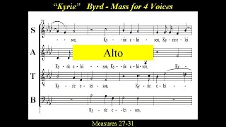 William Byrd  Mass for 4 Voices  Kyrie Alto [upl. by Arlie]